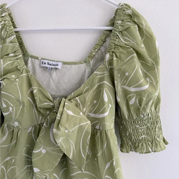 En Saison Idrissy Green Mini Dress Small - Picture 3 of 7